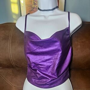 Purple top x cross on back from Shein